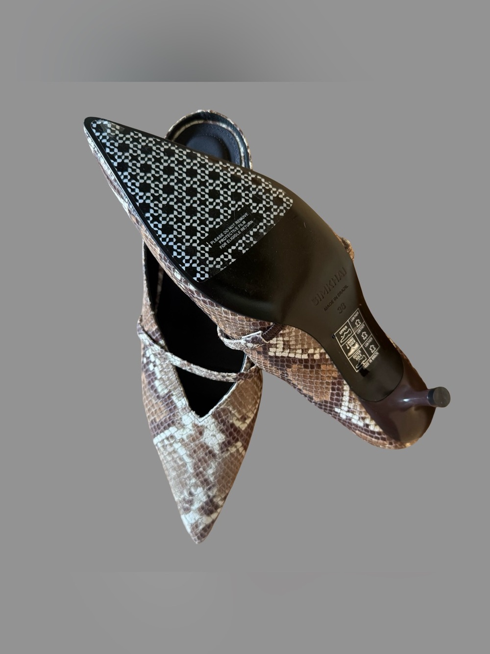 Simkhai Snake Print Pointy Toe Slip On Kitten Heel Mules US8/ EU38 NWOT ($495) - Picture 4 of 6